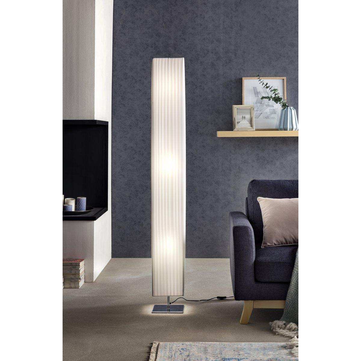 Stehlampe 160 cm eckig weiß, chrom - HomeDesign Knaus