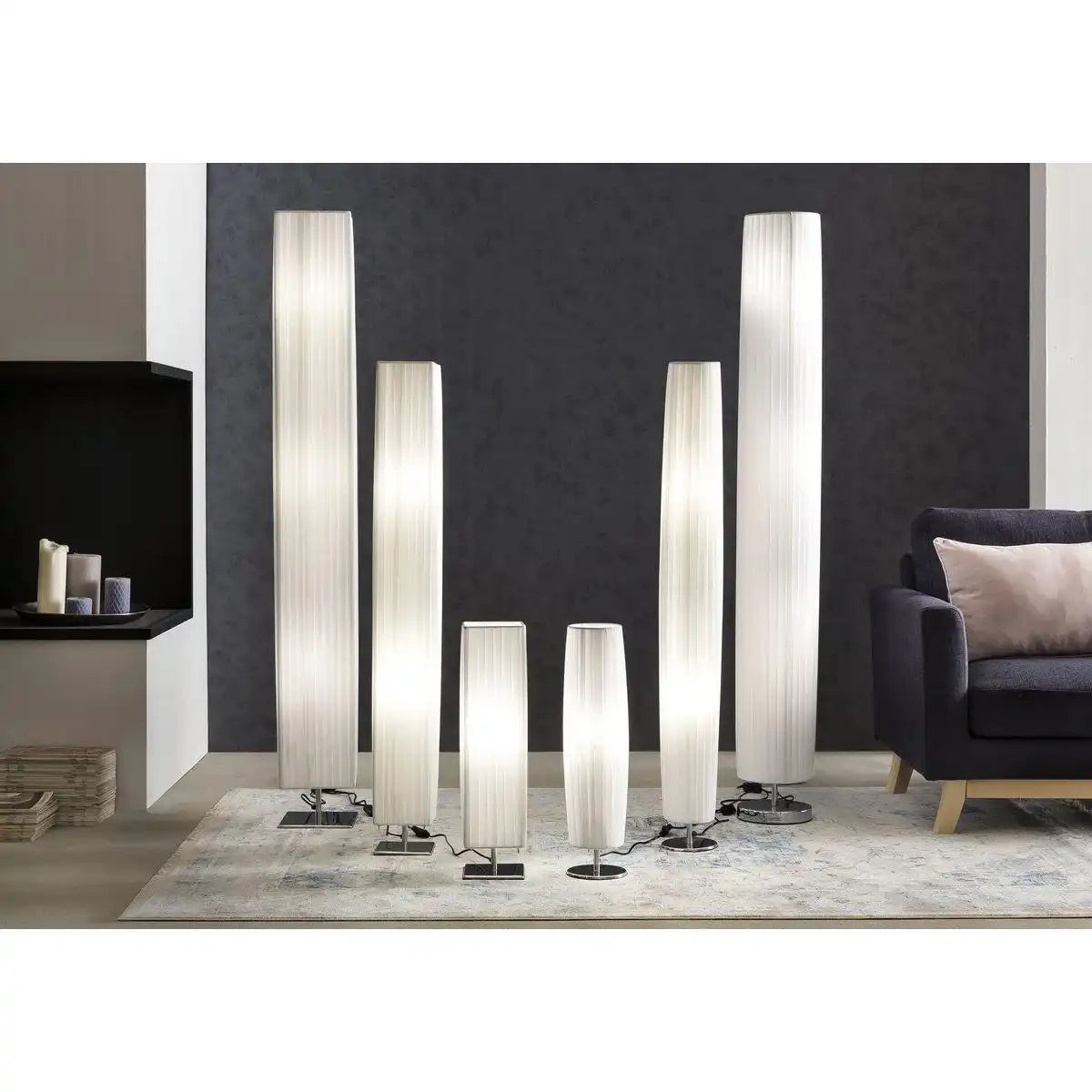 Stehlampe 160 cm rund weiß, chrom - HomeDesign Knaus