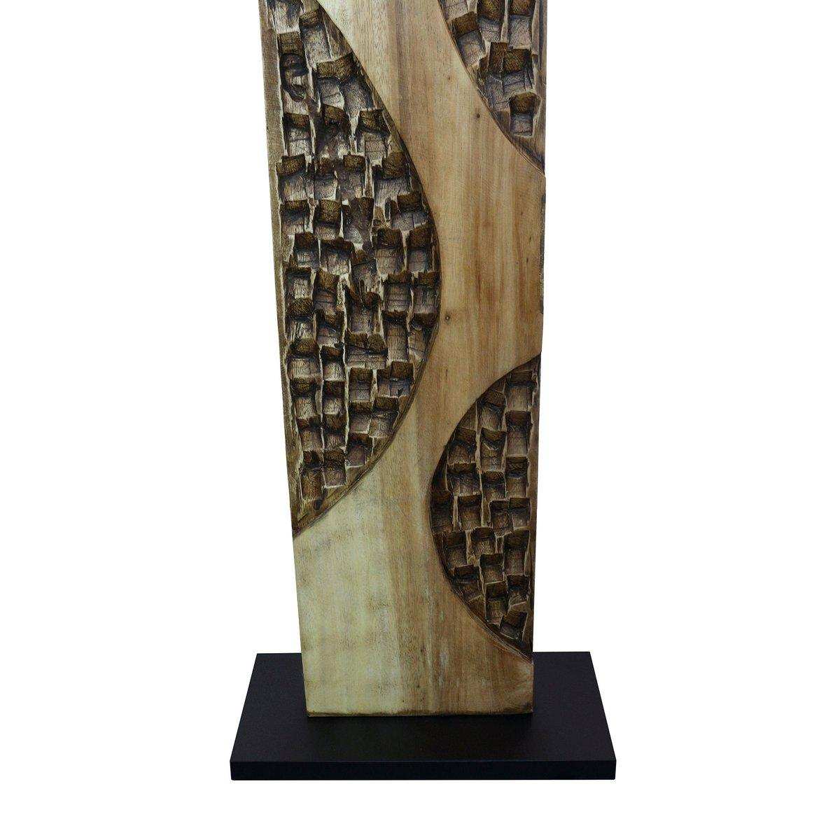 Stehleuchte Akazie/Leinen Natur 171 cm - HomeDesign Knaus