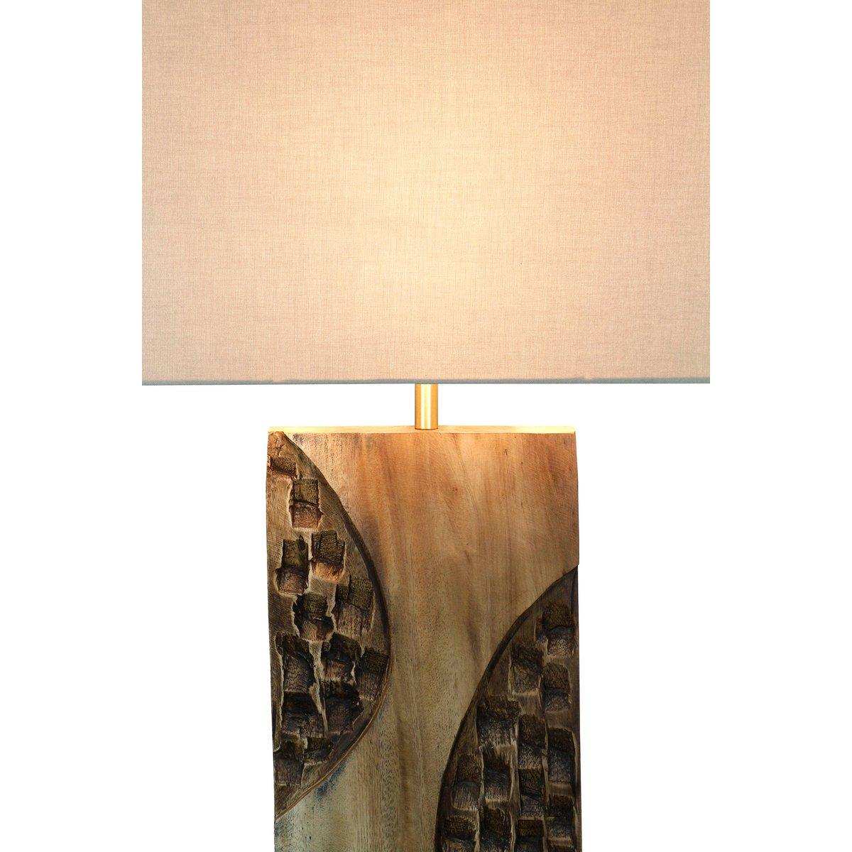 Stehleuchte Akazie/Leinen Natur 171 cm - HomeDesign Knaus