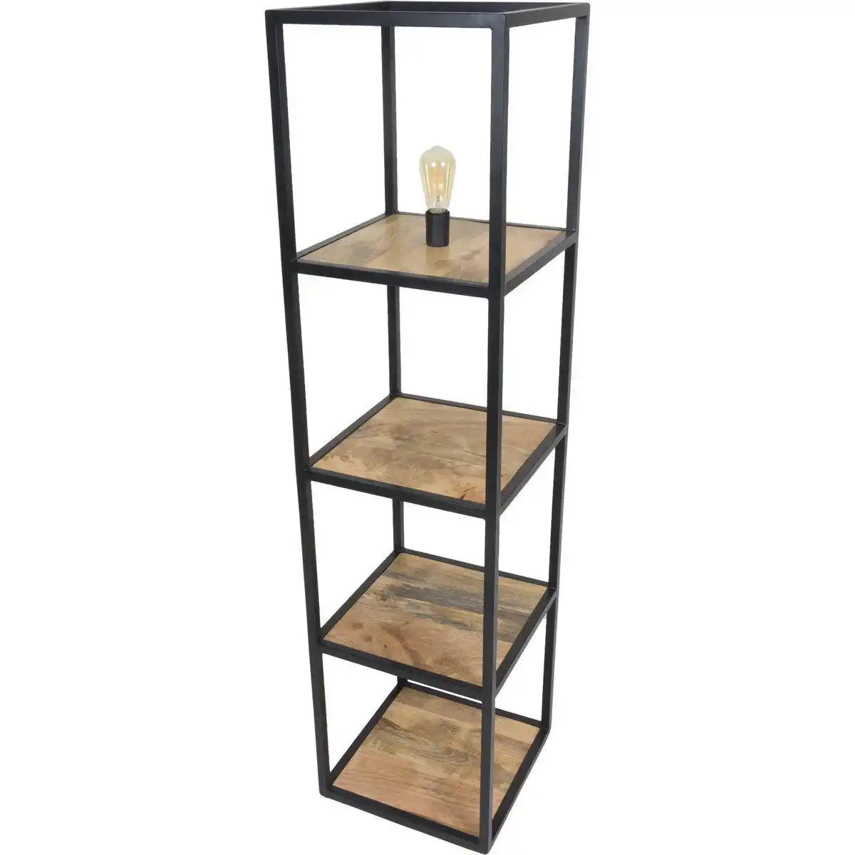 Stehleuchte Mangoholz Metall Vintage 160 cm - HomeDesign Knaus