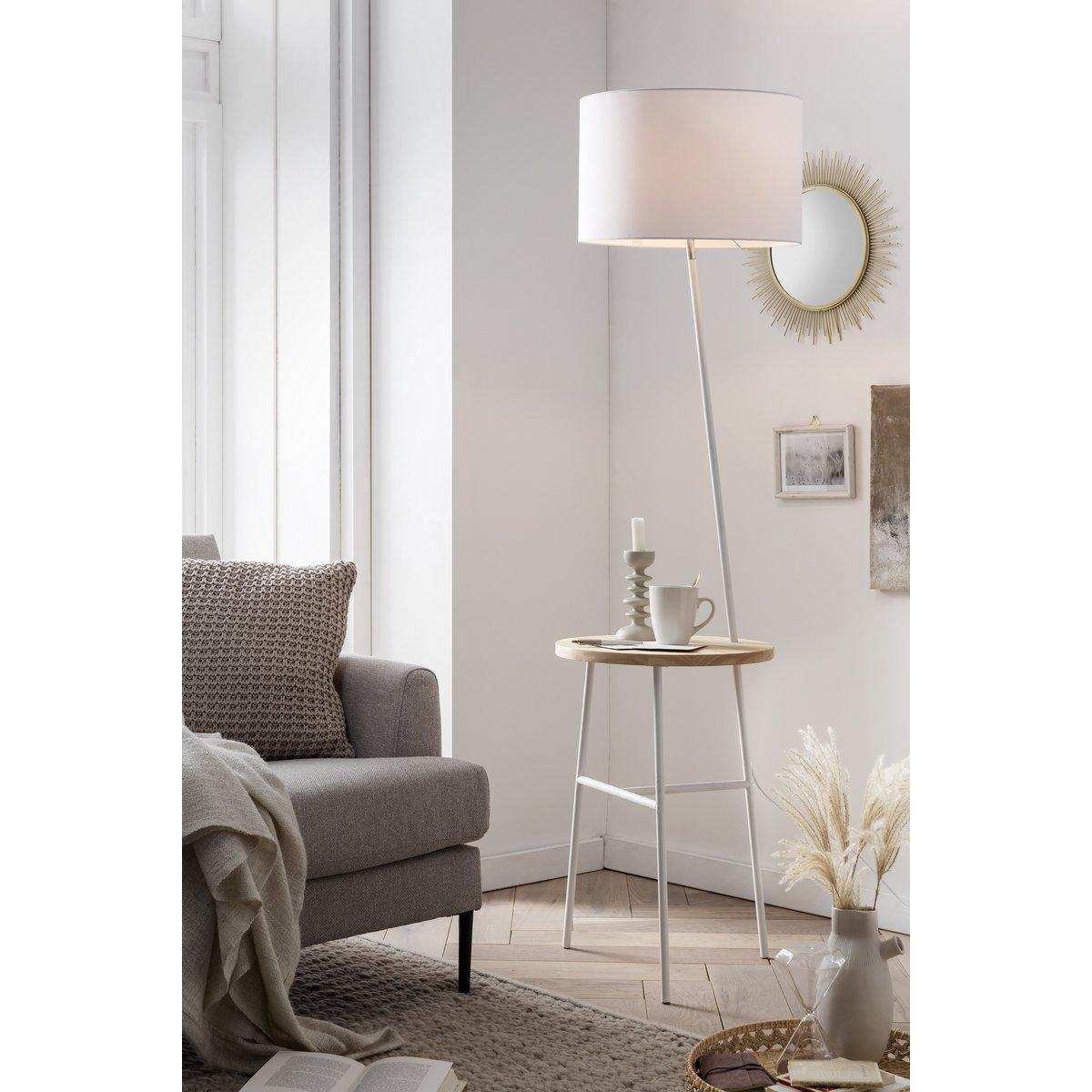 Stehleuchte mit Holztablett - HomeDesign Knaus