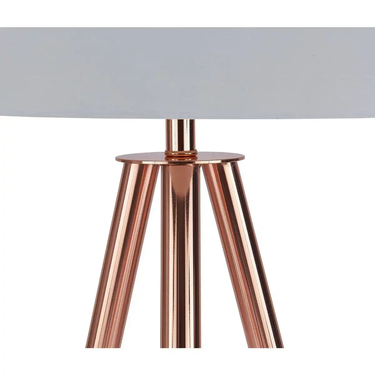 Stehleuchte mit Textilschirm Kupfer / Weiß - HomeDesign Knaus