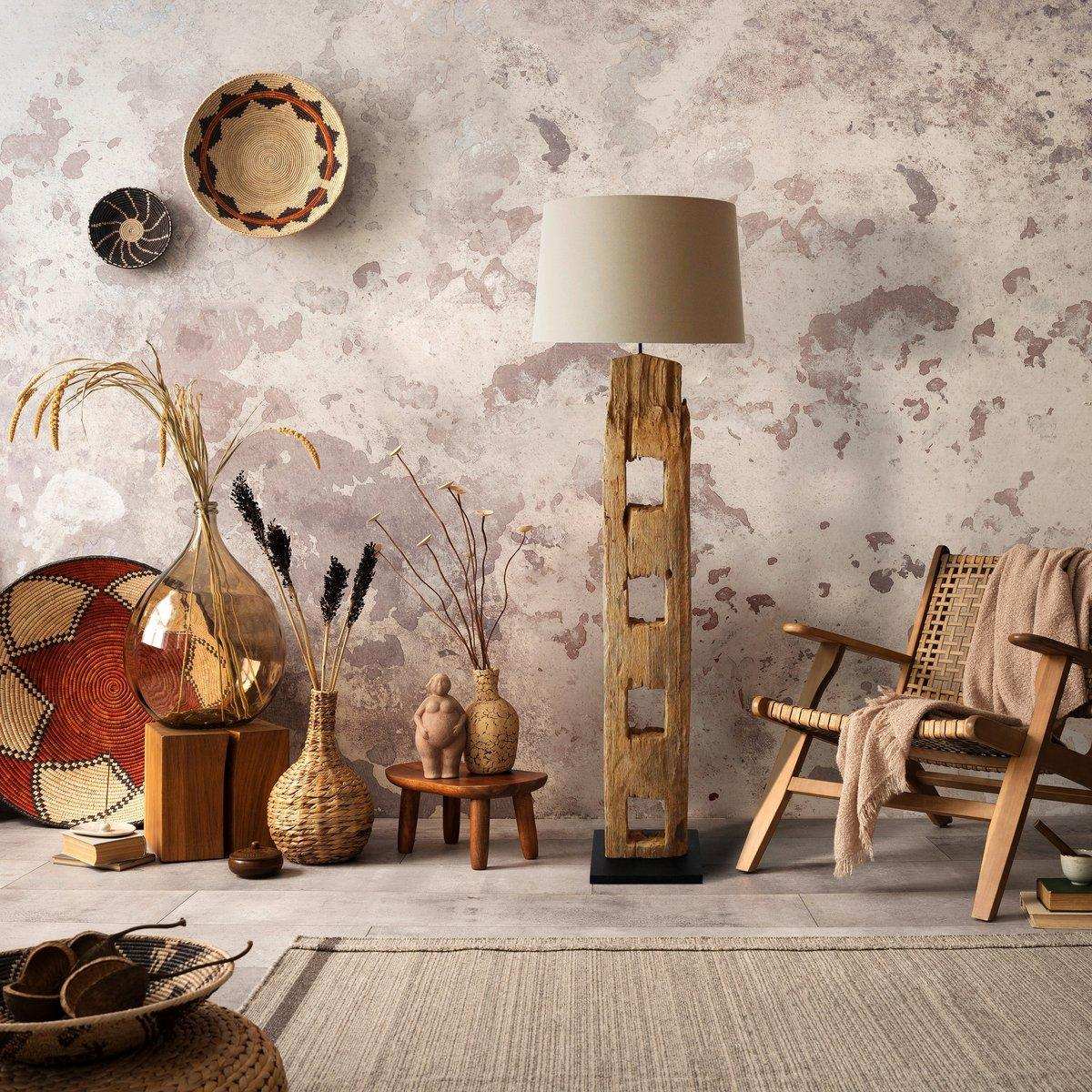 Stehleuchte Treibholz Antikweiß 175 cm - HomeDesign Knaus