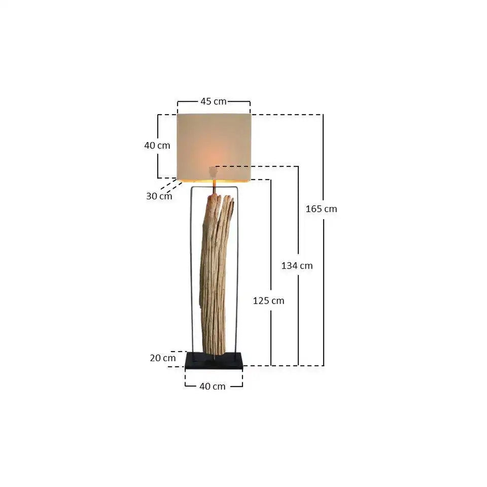 Stehleuchte Treibholz Natur/Beige 165 cm - HomeDesign Knaus