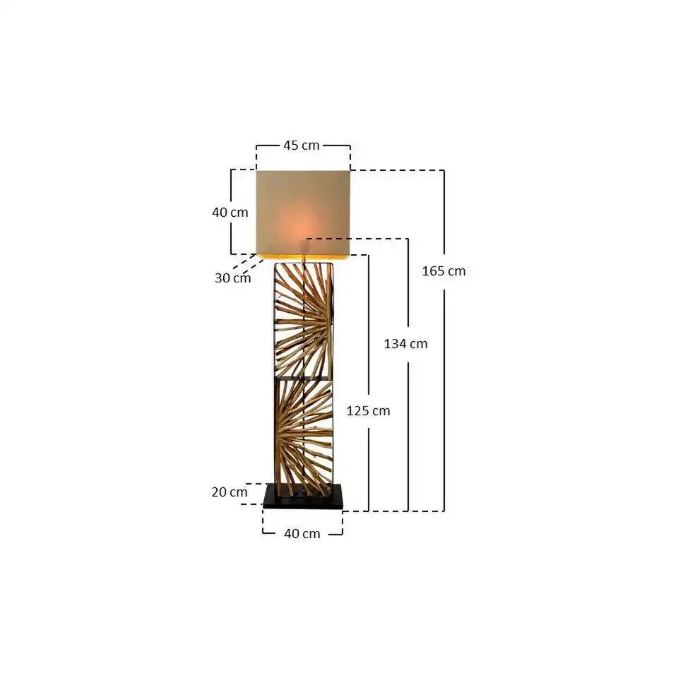 Stehleuchte Treibholz Natur/Beige 165 cm - HomeDesign Knaus