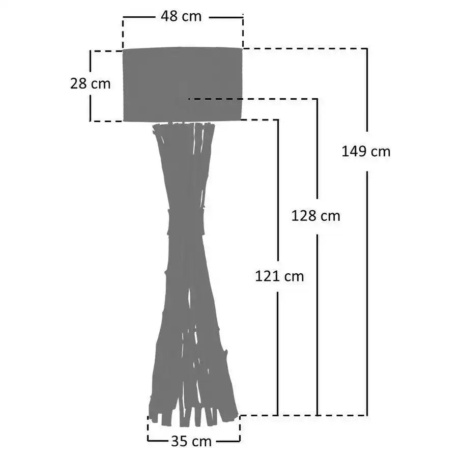 Stehleuchte Treibholz Natur/Schwarz 149 cm - HomeDesign Knaus