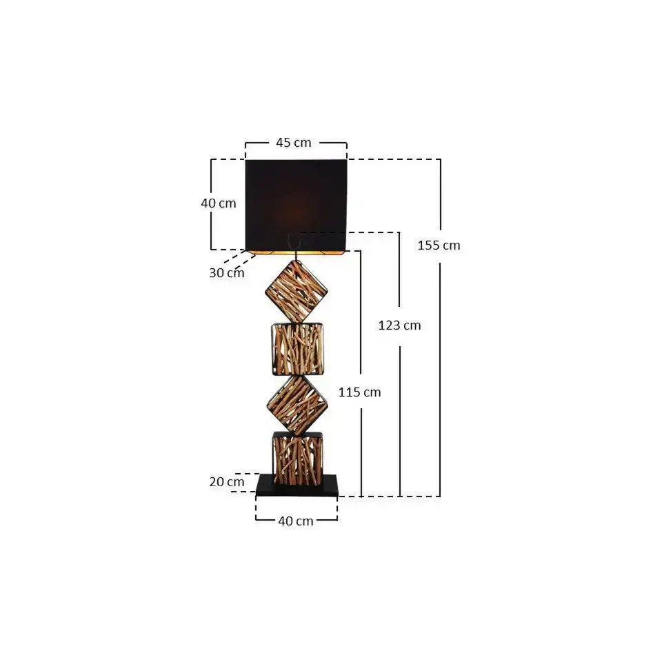 Stehleuchte Treibholz Natur/Schwarz 155 cm - HomeDesign Knaus