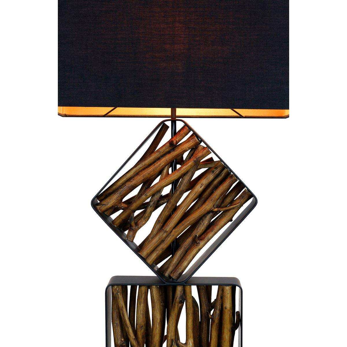 Stehleuchte Treibholz Natur/Schwarz 155 cm - HomeDesign Knaus