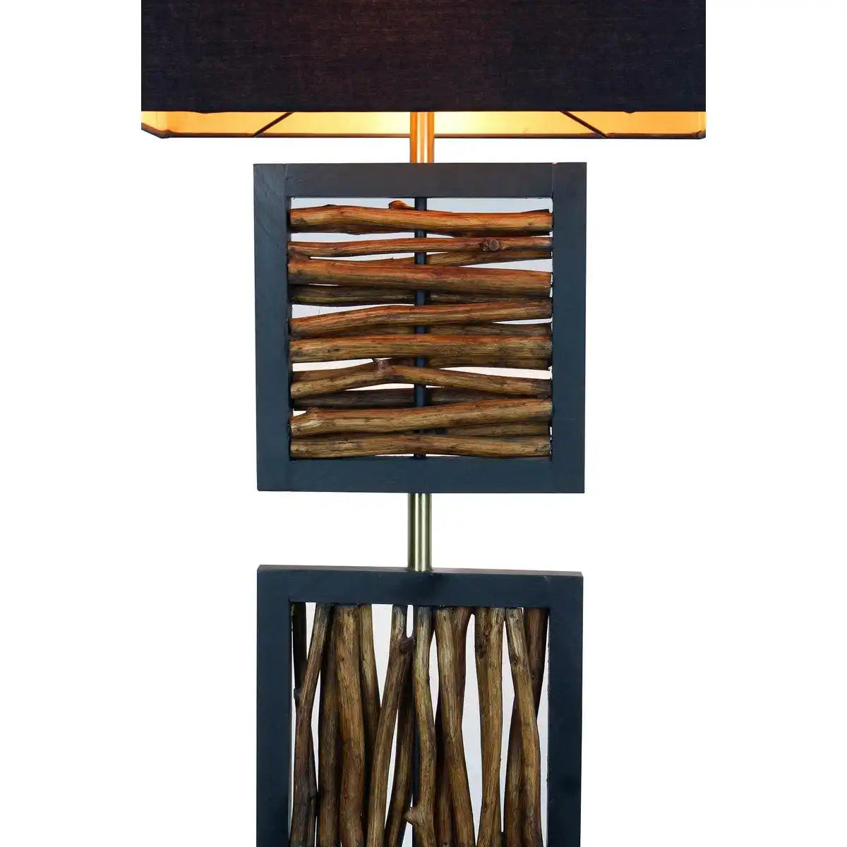 Stehleuchte Treibholz Natur/Schwarz 163 cm - HomeDesign Knaus