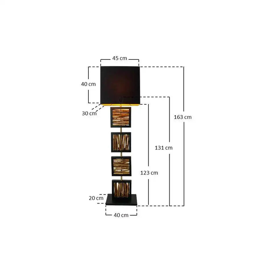 Stehleuchte Treibholz Natur/Schwarz 163 cm - HomeDesign Knaus