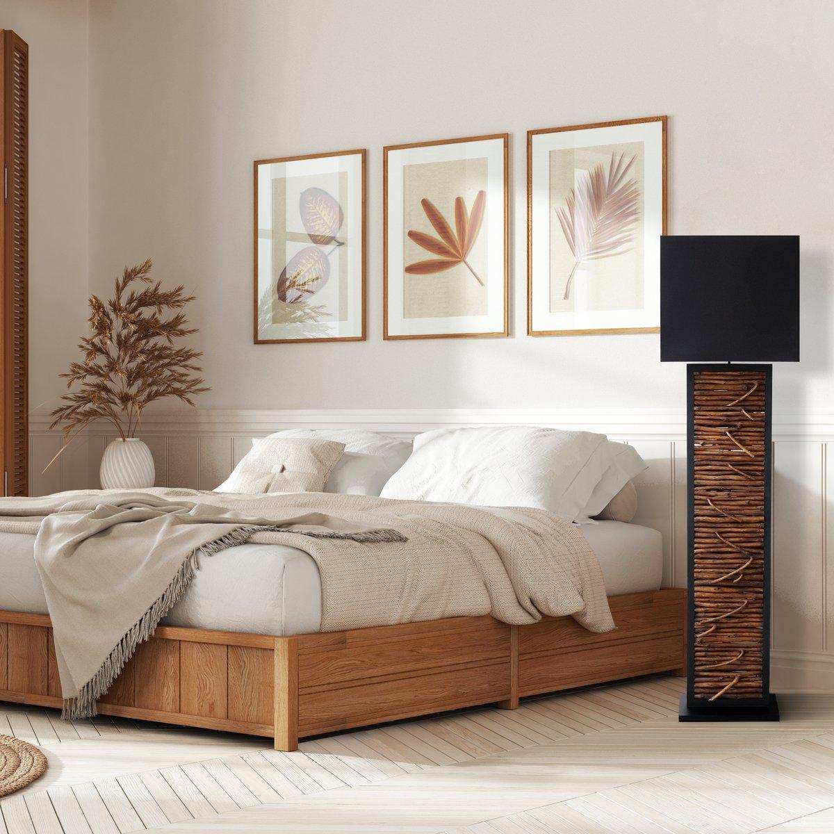 Stehleuchte Treibholz Natur/Schwarz 163 cm - HomeDesign Knaus