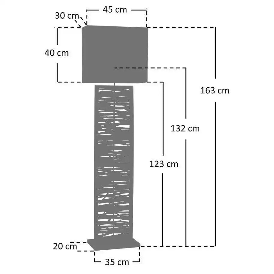 Stehleuchte Treibholz Natur/Schwarz 163 cm - HomeDesign Knaus