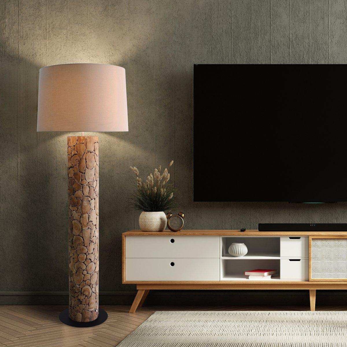 Stehleuchte Treibholz Natur/Weiß 170 cm - HomeDesign Knaus