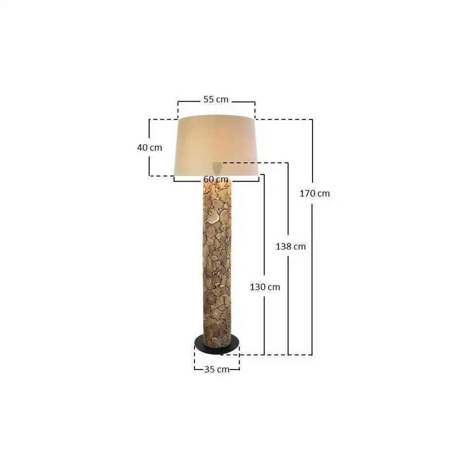 Stehleuchte Treibholz Natur/Weiß 170 cm - HomeDesign Knaus