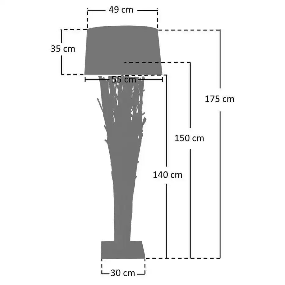 Stehleuchte Treibholz Natur/Weiß 175 cm - HomeDesign Knaus