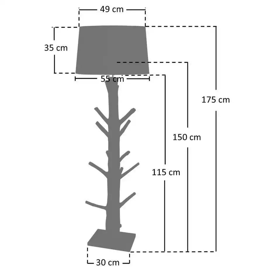 Stehleuchte Treibholz Natur/Weiß 175 cm - HomeDesign Knaus