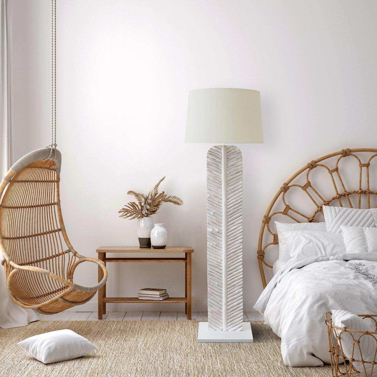 Stehleuchte Treibholz Weiß 175 cm - HomeDesign Knaus