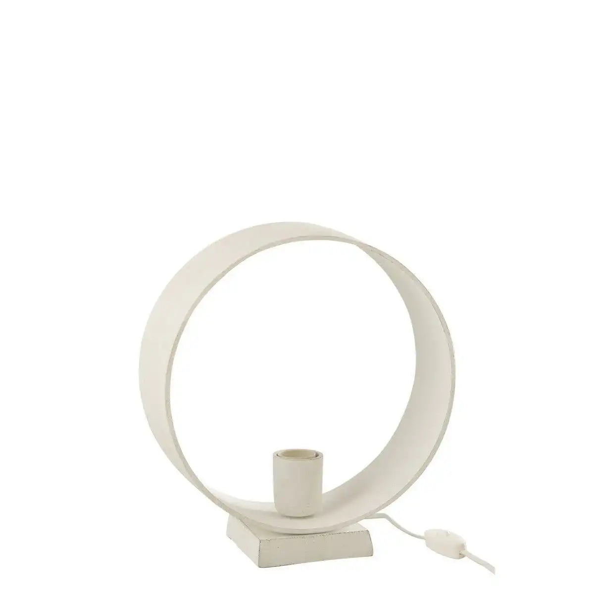 Stilvolle Designer Circle Tischleuchte Stahl Weiß - HomeDesign Knaus