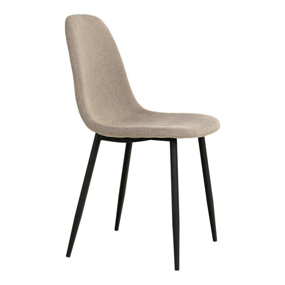 Stockholm Dining Chair – Esszimmerstuhl, Stein mit schwarzen Beinen, HN1231 - HomeDesign Knaus