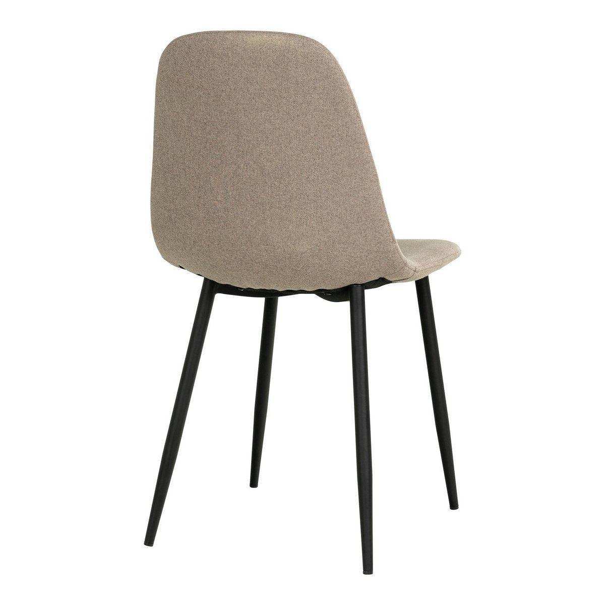 Stockholm Dining Chair – Esszimmerstuhl, Stein mit schwarzen Beinen, HN1231 - HomeDesign Knaus