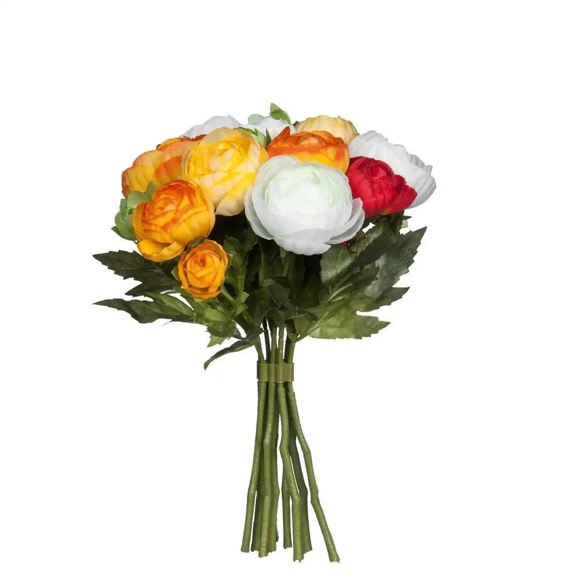 Strauß künstlicher Ranunkelblumen – H22 x Ø19 cm – Orange - HomeDesign Knaus