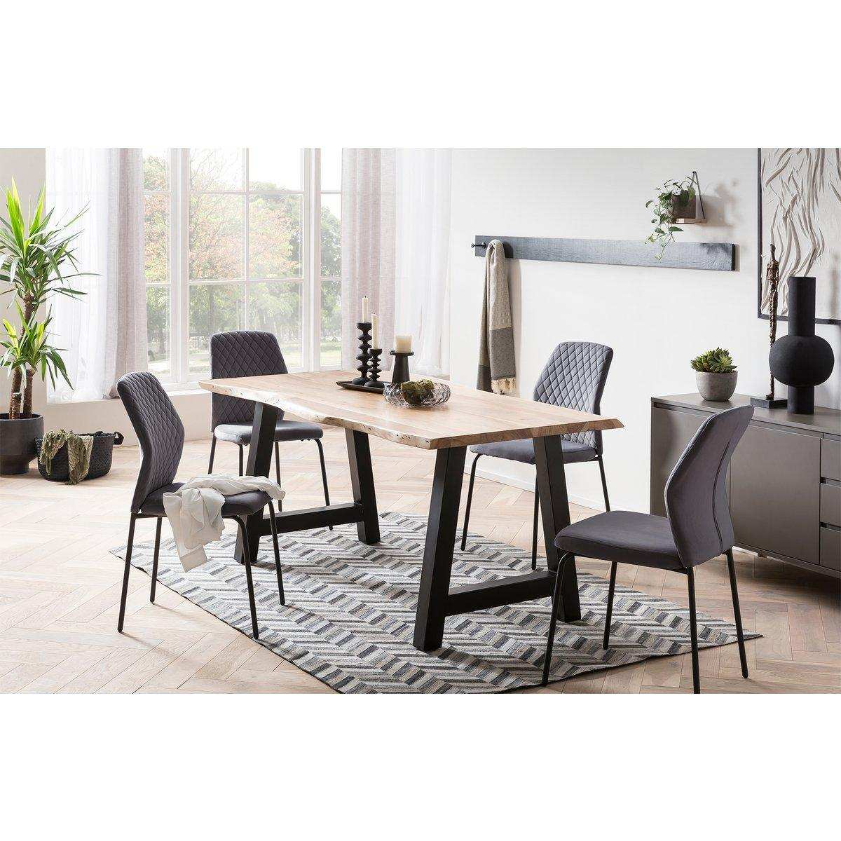 Stuhl 2er Set Grau - HomeDesign Knaus