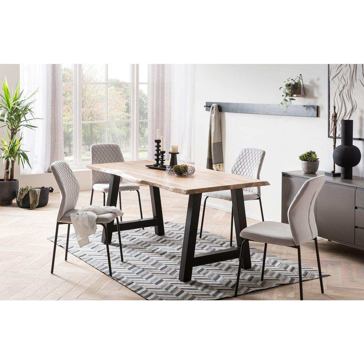 Stuhl 2er Set Hellgrau - HomeDesign Knaus