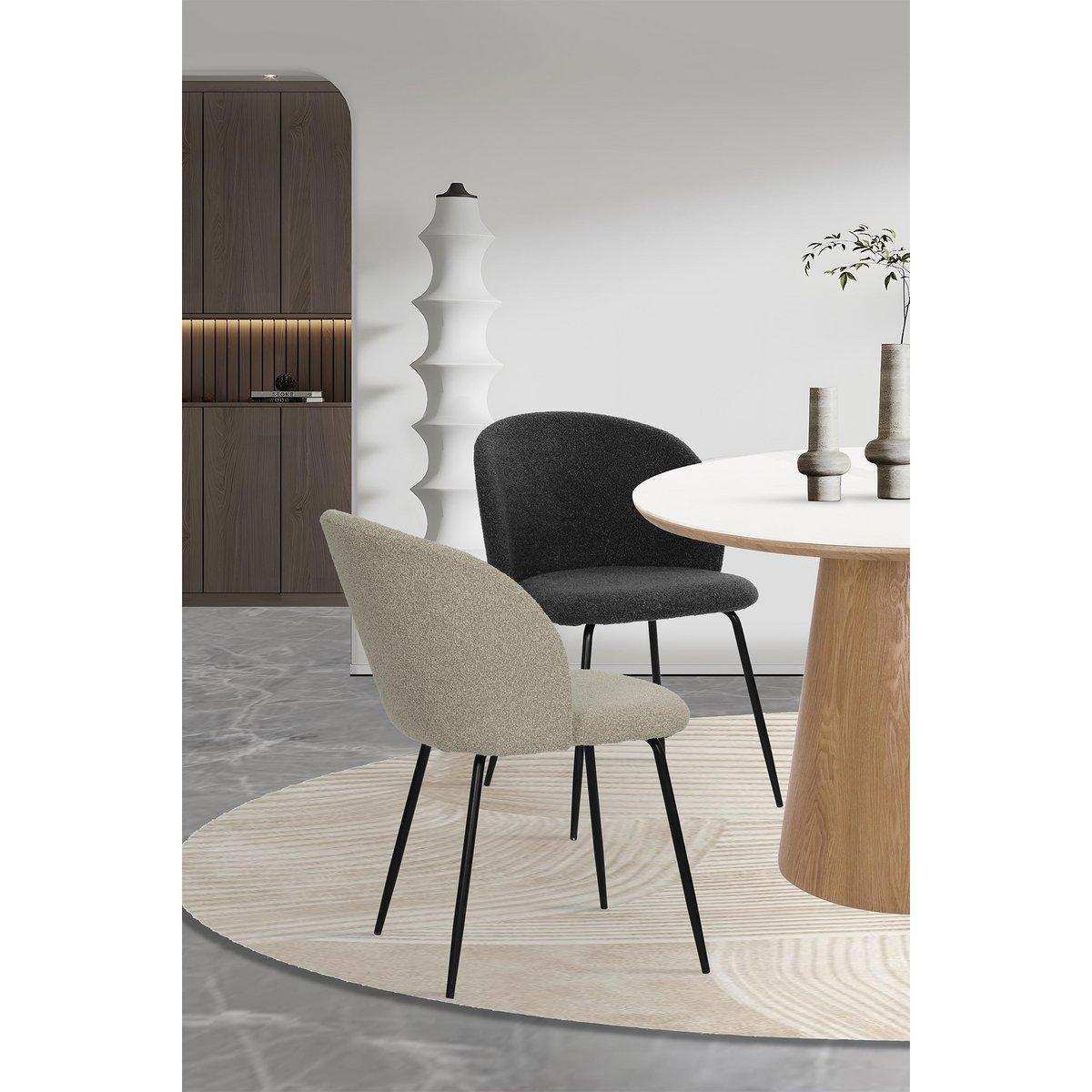 Stuhl 2er Set mit Bezug aus Strukturstoff - HomeDesign Knaus
