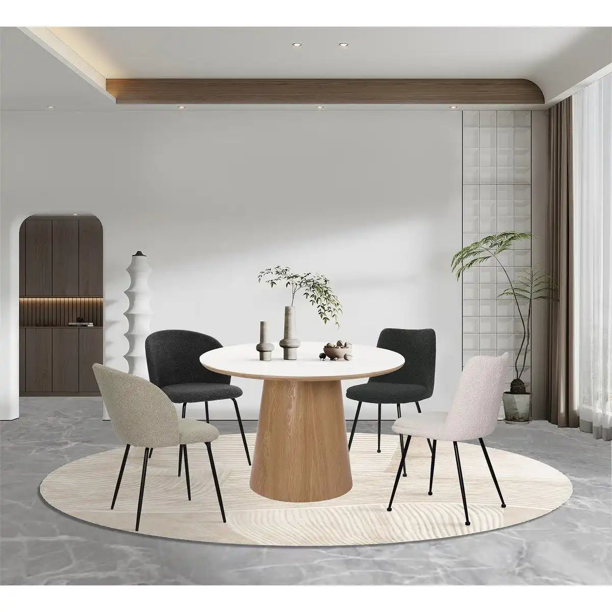 Stuhl 2er Set mit Bezug aus Strukturstoff - HomeDesign Knaus