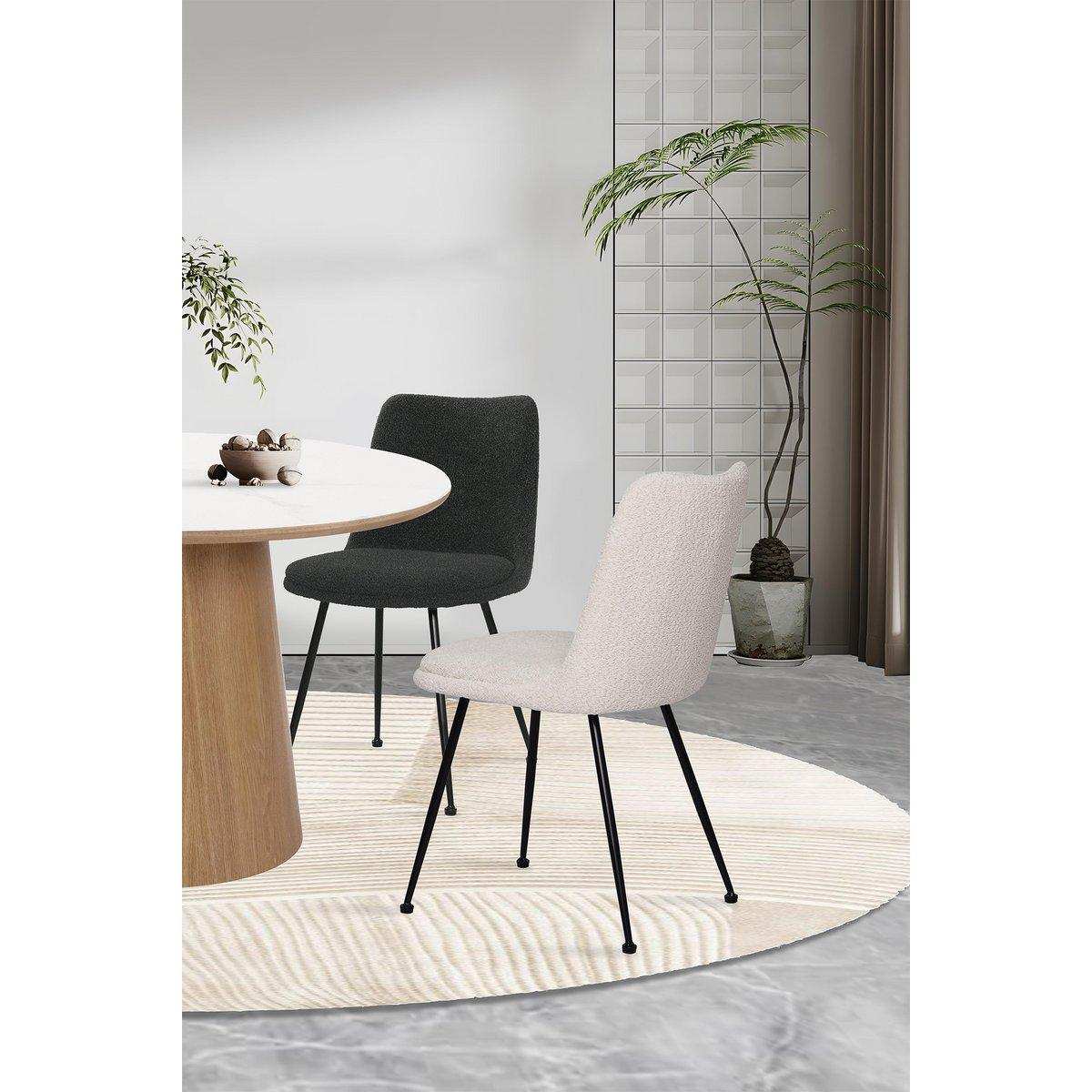 Stuhl 2er Set mit Bouclé-Bezug - HomeDesign Knaus