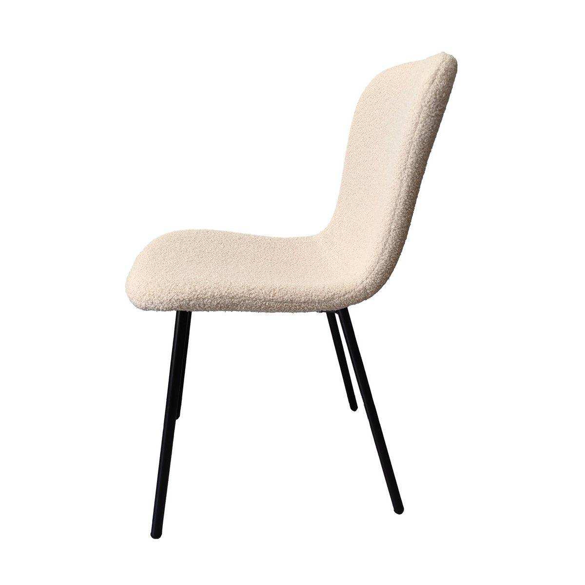 Stuhl Bouclé Optik 4er Set Beige - HomeDesign Knaus