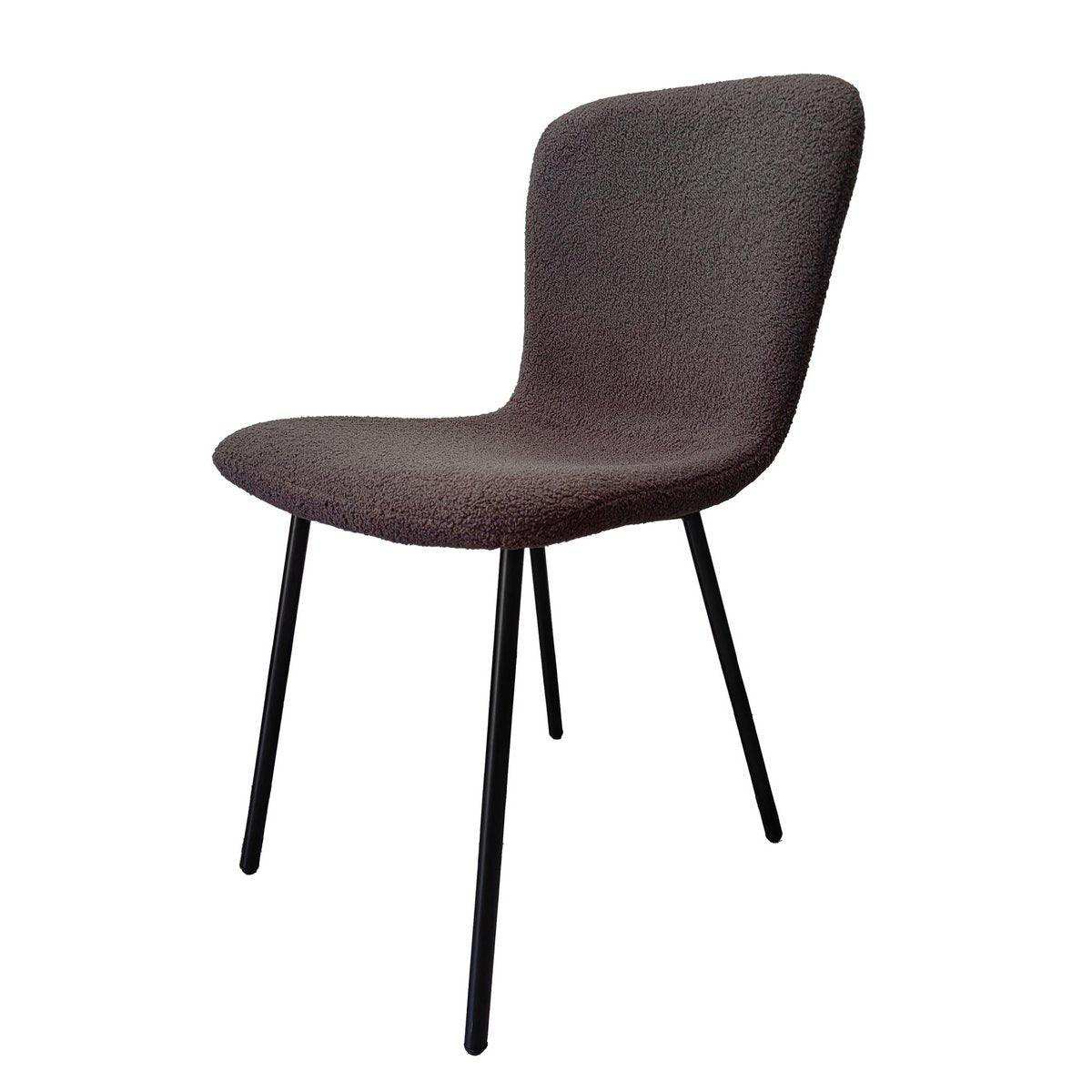Stuhl Bouclé Optik 4er Set Dunkelgrau - HomeDesign Knaus