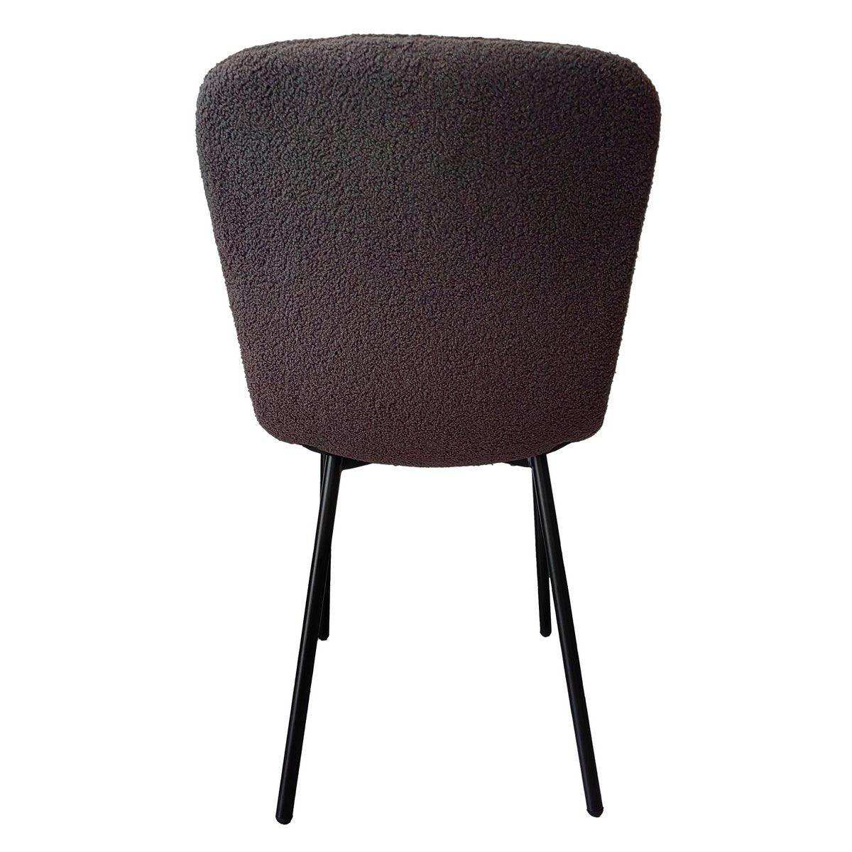 Stuhl Bouclé Optik 4er Set Dunkelgrau - HomeDesign Knaus