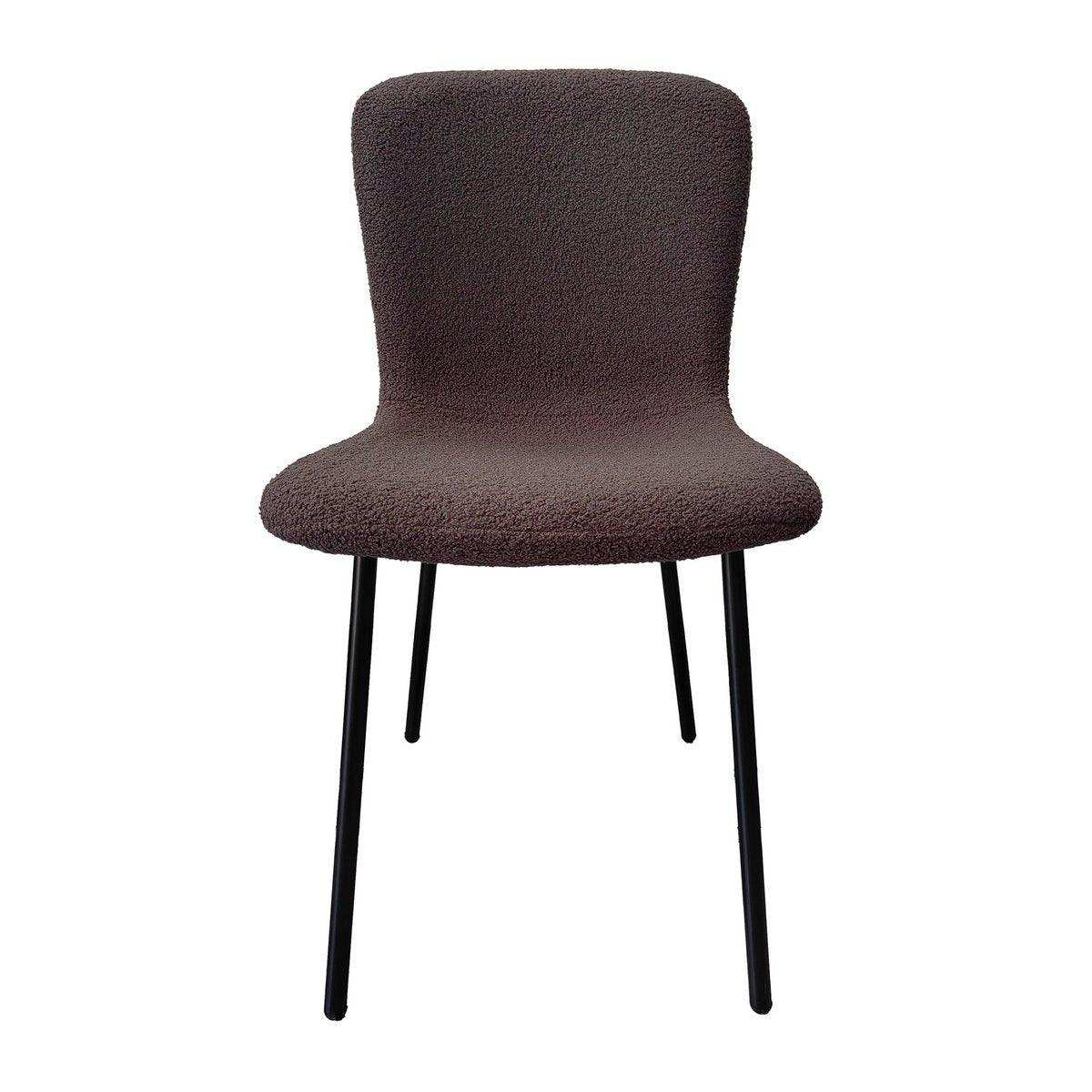 Stuhl Bouclé Optik 4er Set Dunkelgrau - HomeDesign Knaus