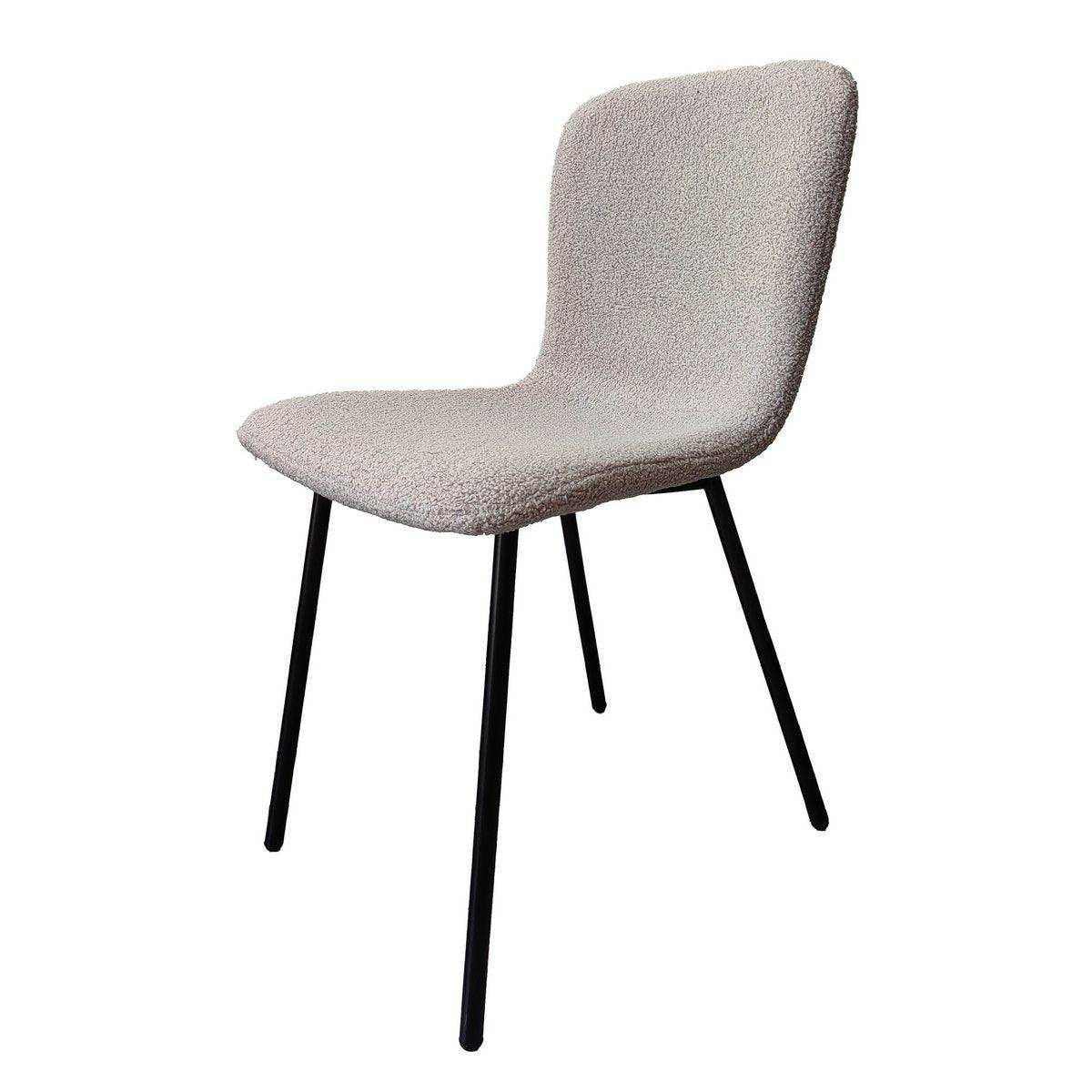 Stuhl Bouclé Optik 4er Set Hellgrau - HomeDesign Knaus
