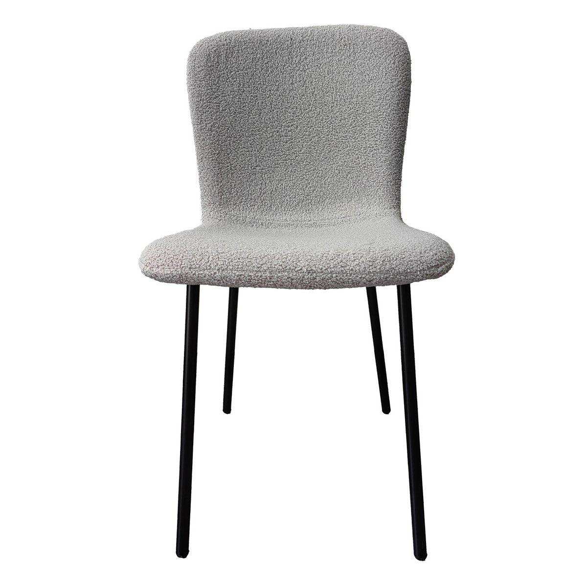 Stuhl Bouclé Optik 4er Set Hellgrau - HomeDesign Knaus