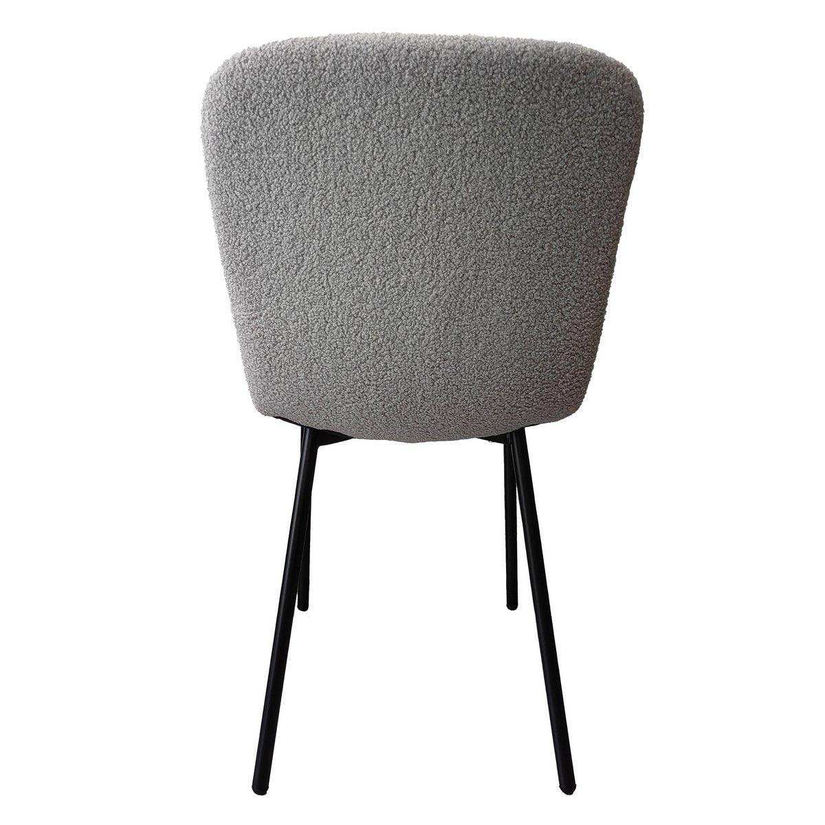 Stuhl Bouclé Optik 4er Set Hellgrau - HomeDesign Knaus