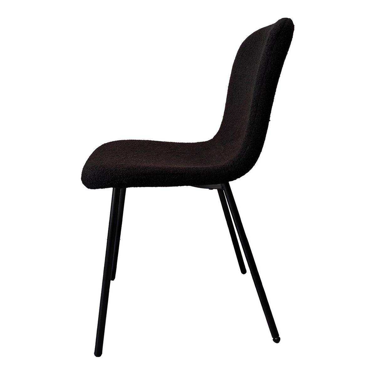 Stuhl Bouclé Optik 4er Set Schwarz - HomeDesign Knaus