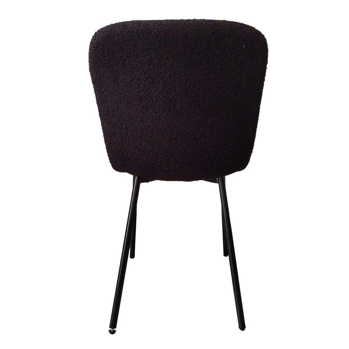 Stuhl Bouclé Optik 4er Set Schwarz - HomeDesign Knaus