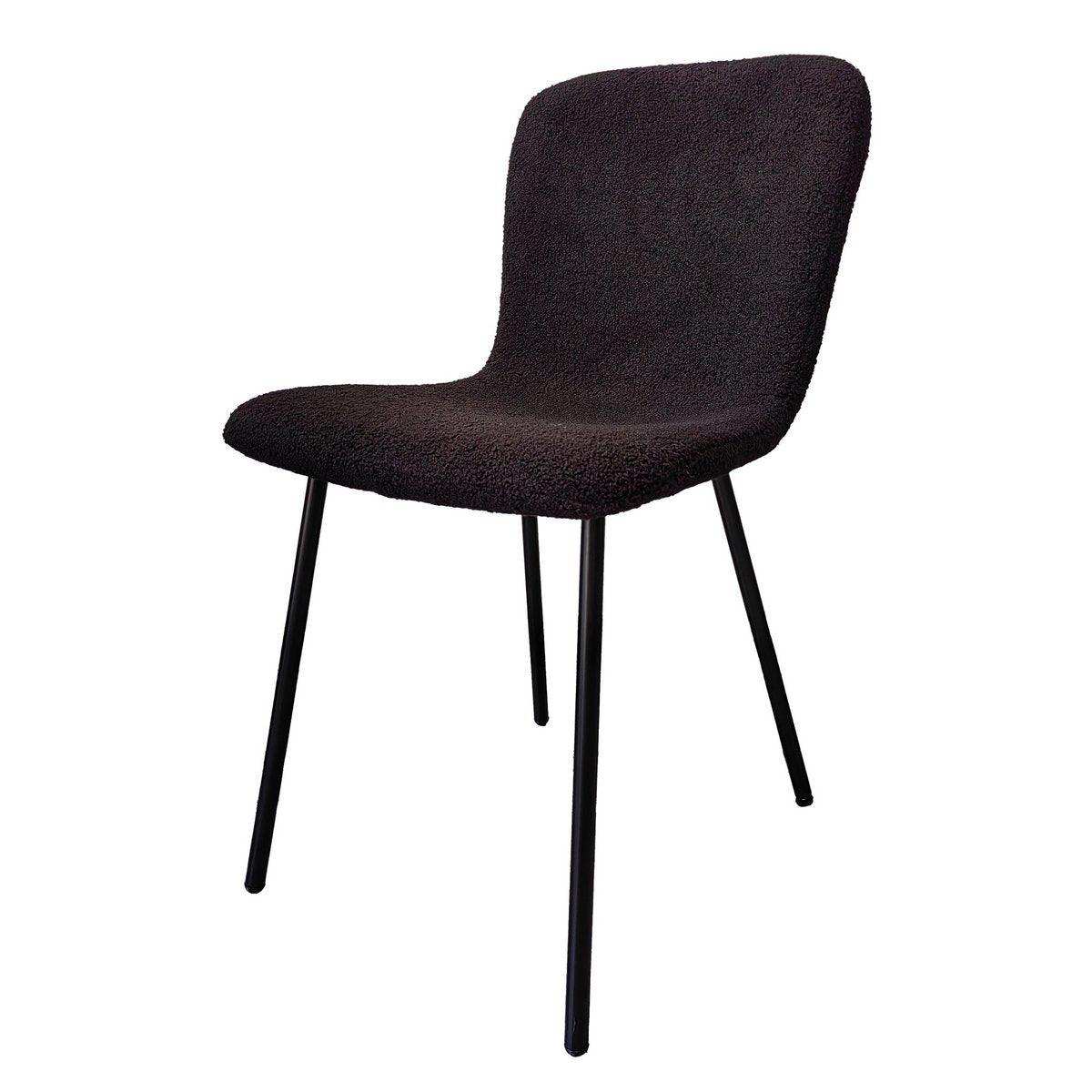 Stuhl Bouclé Optik 4er Set Schwarz - HomeDesign Knaus