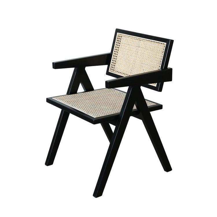 Stuhl Pierre Jeanneret Holz + Rattan, hohe Qualität - HomeDesign Knaus