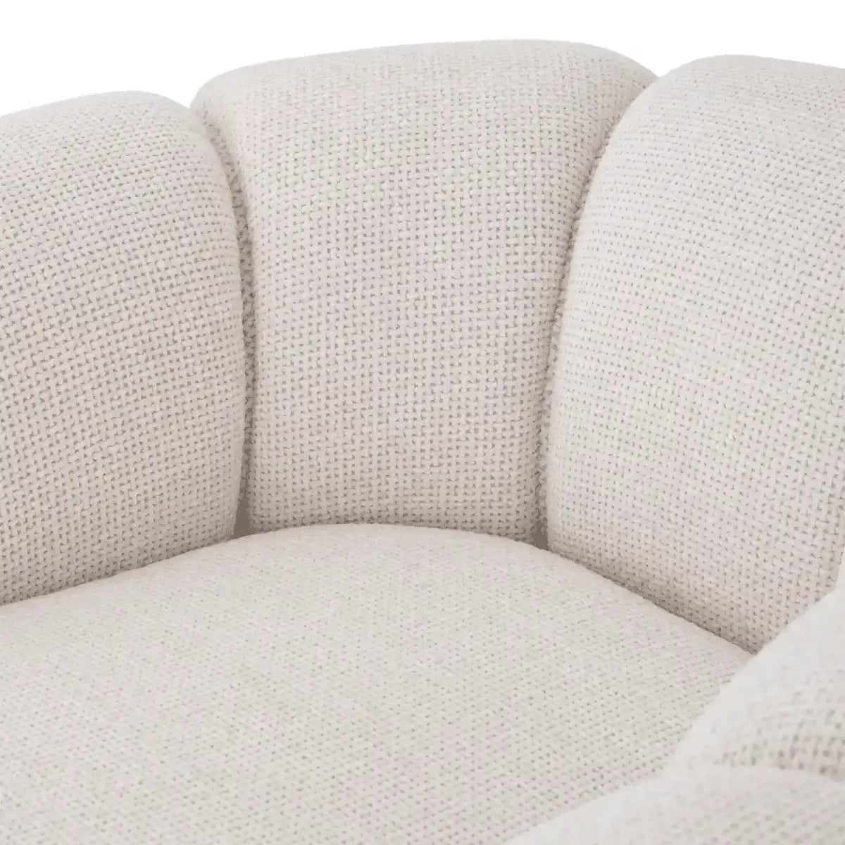Sunset Drehstuhl Loungerssel Creme Sockel mit gebürstetem Messingfinish - HomeDesign Knaus