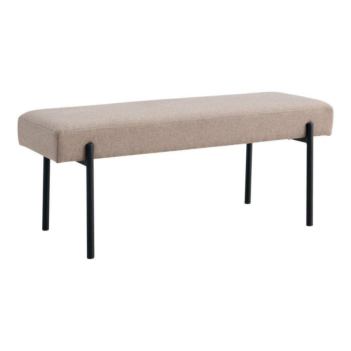 Swindon Bench – Bank, Stein mit schwarzen Beinen, 100 x 36 x 42,5 cm, HN1231 - HomeDesign Knaus