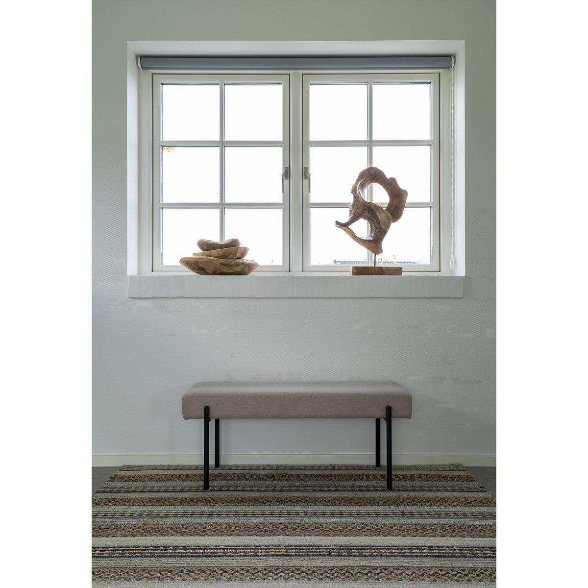 Swindon Bench – Bank, Stein mit schwarzen Beinen, 100 x 36 x 42,5 cm, HN1231 - HomeDesign Knaus