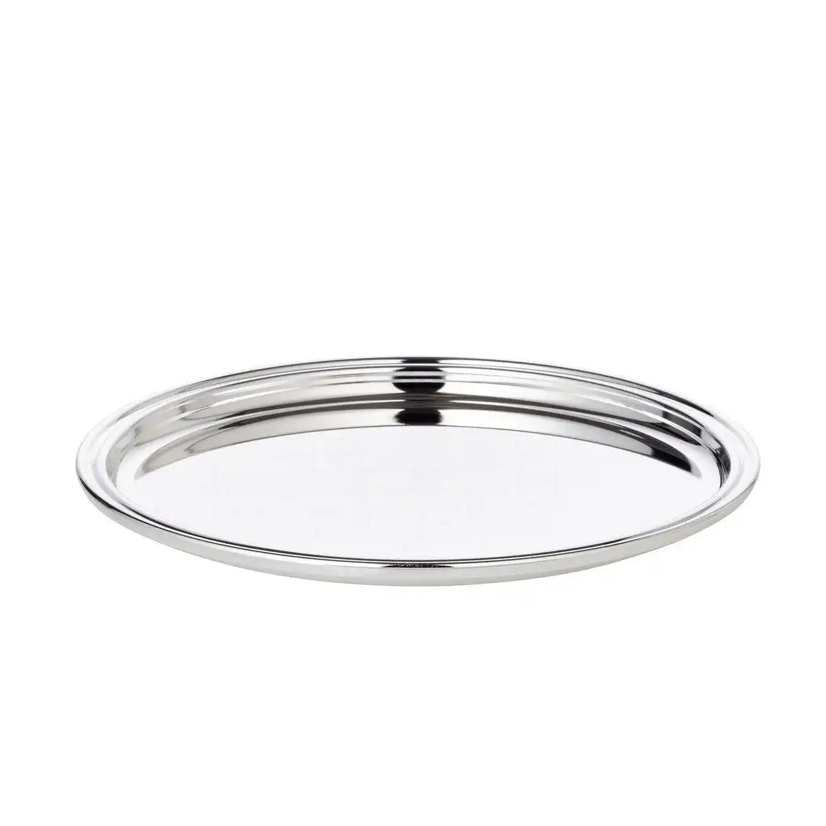 Tablett Pipe (Ø 17 cm), rund, edel versilbert - HomeDesign Knaus