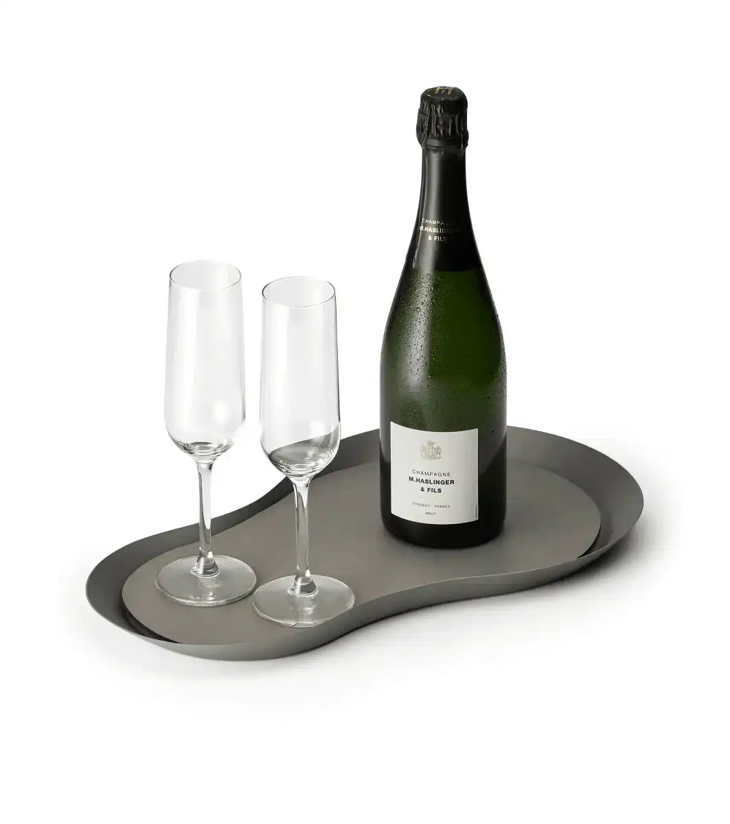 Tablett Serviertablett Dekoration mattierter Edelstahl PU 42 cm - HomeDesign Knaus