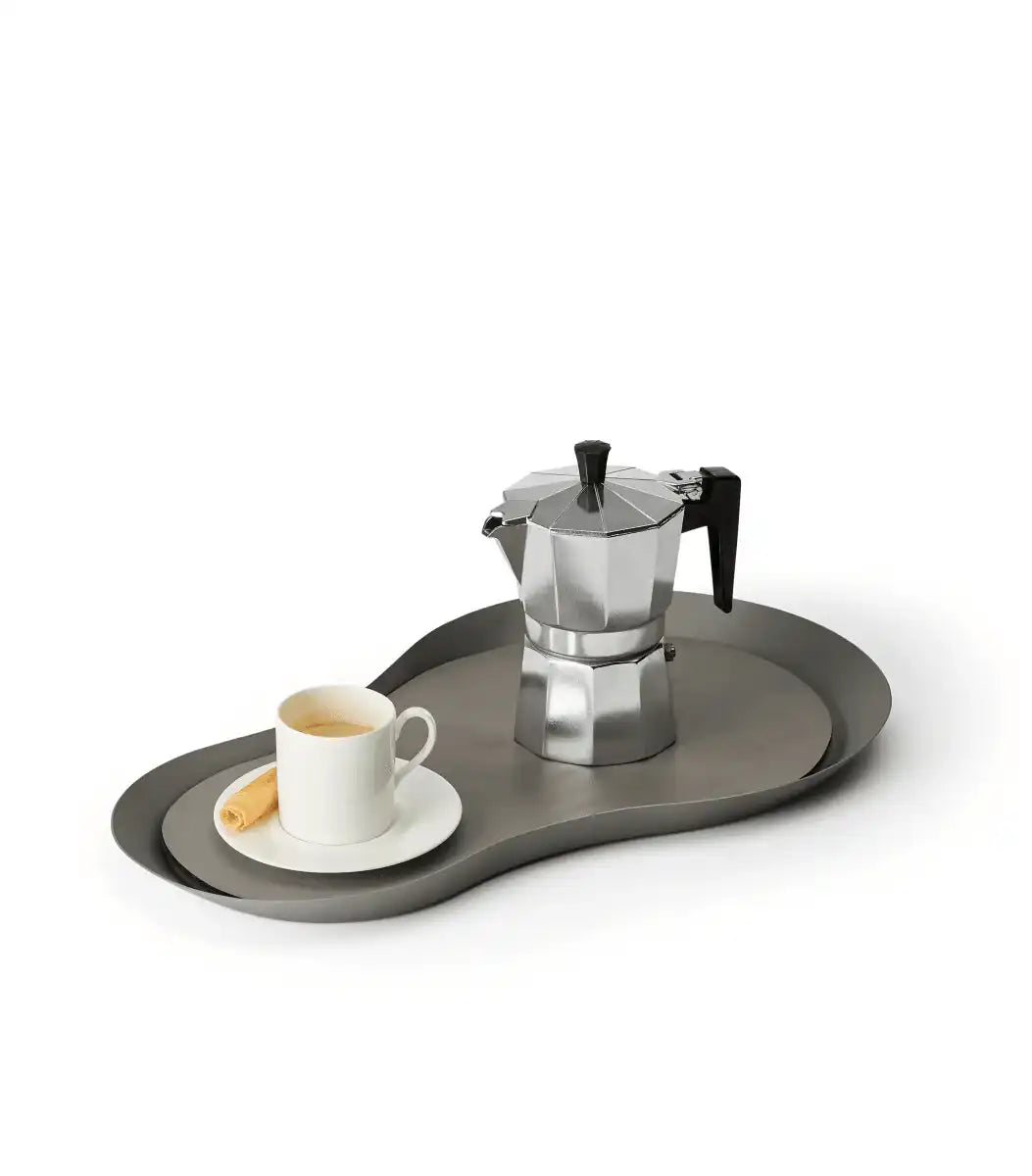 Tablett Serviertablett Dekoration mattierter Edelstahl PU 42 cm - HomeDesign Knaus