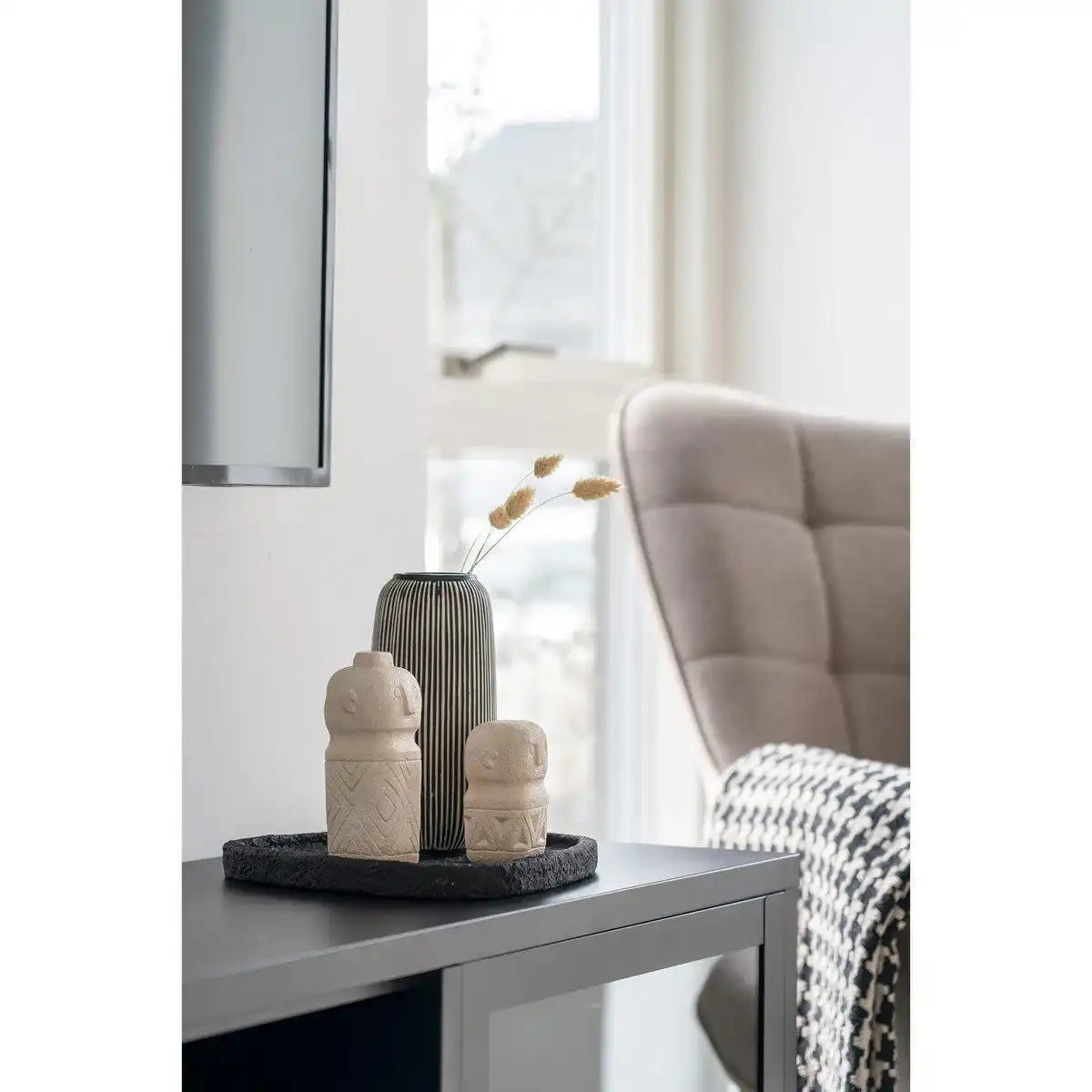 Tablett - Tablett aus Zement, schwarz, 26,5x26x2 cm - HomeDesign Knaus