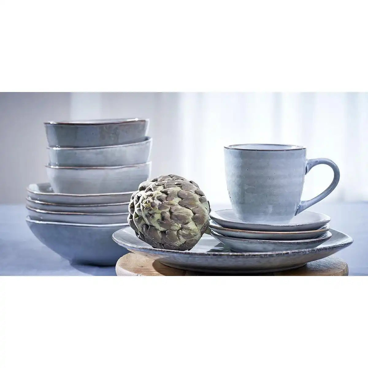 Tabo Geschirrset 4 Personen - Grau - HomeDesign Knaus